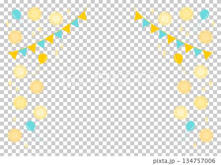 Sunflower and flag garland frame Sunflower and flag garland frame 134757006
