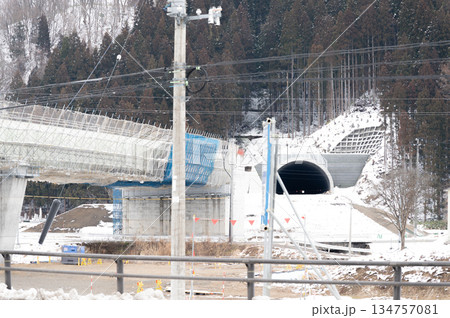 東北中央自動車道の建設風景 東北中央自動車道の建設風景 134757081