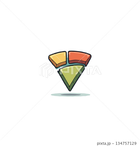 Modern segmented visual element illustration showcasing vibrant colors, suggesting growth, Modern segmented visual element illustration showcasing vibrant colors, suggesting growth, 134757129