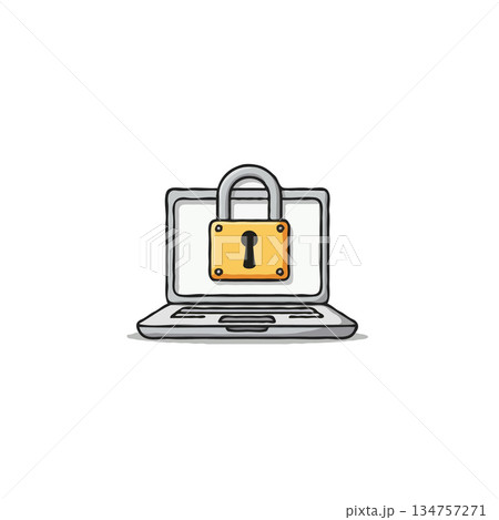 Laptop screen with a secure lock displaying cybersecurity protection software and data privacy Laptop screen with a secure lock displaying cybersecurity protection software and data privacy 134757271