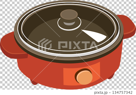 cooking pot electric cooker kitchen appliance flat illustration for home cooking concept cooking pot electric cooker kitchen appliance flat illustration for home cooking concept 134757342