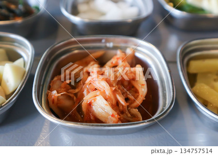Kimchi or vegetable salad , Korean salad or Korean food 134757514