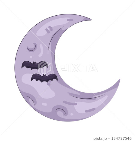 Illustration of crescent moon  134757546