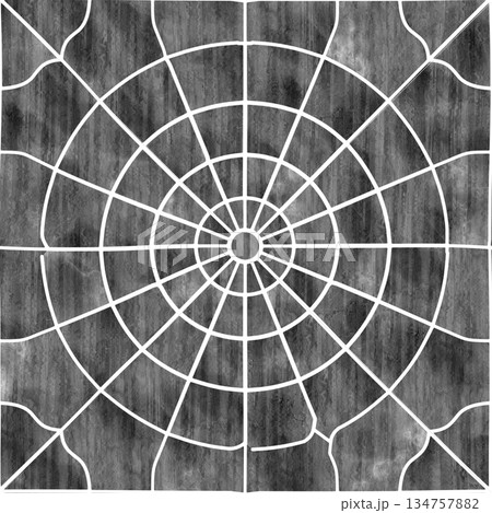 Paved circle marble tile mosaic. Seamless natural stone pattern. 134757882