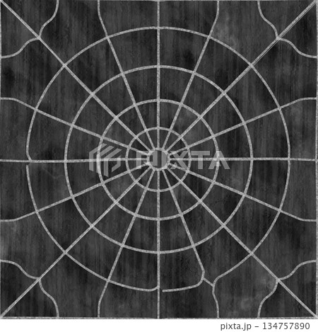 Paved circle marble tile mosaic. Seamless natural stone pattern. 134757890