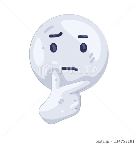 Illustration of thinking face emoji 134758191