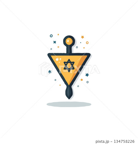 Stylized holiday emblem with star of david showcasing cultural heritage and festive traditions 134758226