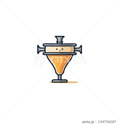 Whimsical beverage container illustration showcasing simple lines and delightful animation evokes 134758287