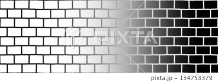 Seamless pattern of concrete brick wall. High resolution photo filter.  Panoramic view. 134758379