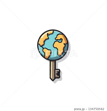 Unlocking global potential: Conceptual illustration of a world globe integrated within the design Unlocking global potential: Conceptual illustration of a world globe integrated within the design 134758582