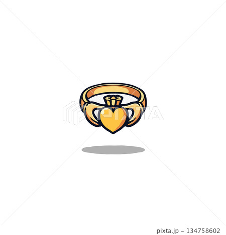 Symbol of loyalty, love and friendship a captivating golden claddagh ring a timeless irish 134758602