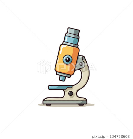 Stylized microscope illustration for scientific exploration or educational content, featuring a Stylized microscope illustration for scientific exploration or educational content, featuring a 134758608