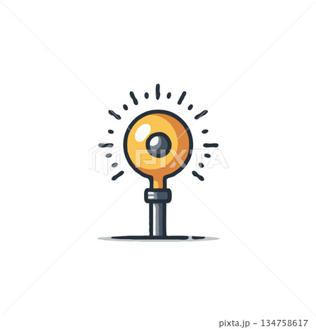 Stylized luminescent lightbulb illuminating creativity concept radiating innovation inspiration 134758617