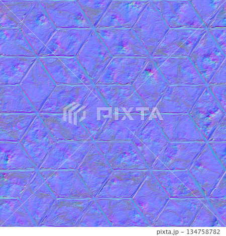 Simple concrete triangle tile normal map texture. Simple concrete triangle tile normal map texture. 134758782