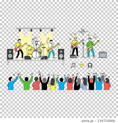 一系列精彩的現場活動插畫 134758866