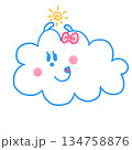 かわいい人気動物キャラクターイラスト素材【雲4】全身 134758876