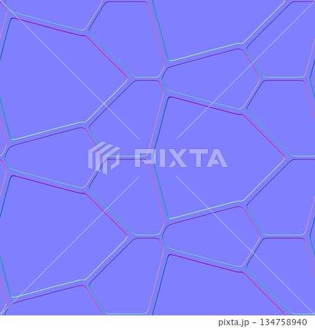 Seamless normal map texture of dry cracked soil. High resolution photo filter. 134758940