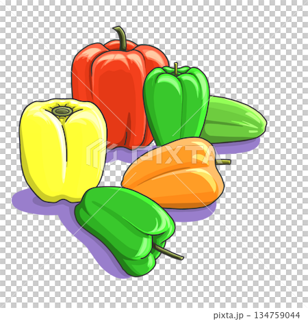 五顏六色的辣椒粉的插圖 134759044