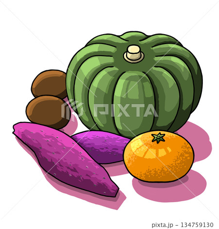 秋の野菜と果物 秋の野菜と果物 134759130