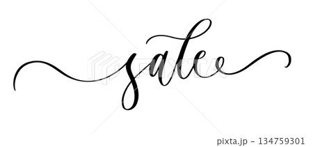 Sale lettering in elegant cursive script with...のイラスト素材 [134759301] - PIXTA