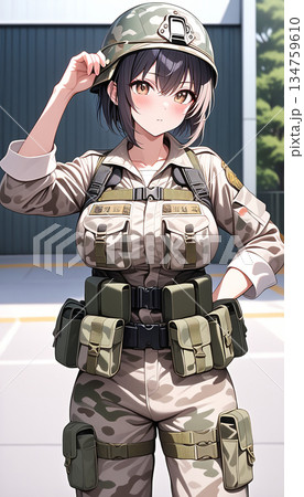 兵士の女の子 134759610