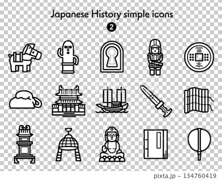 シンプルアイコン集 日本史2 シンプルアイコン集 日本史2 134760419