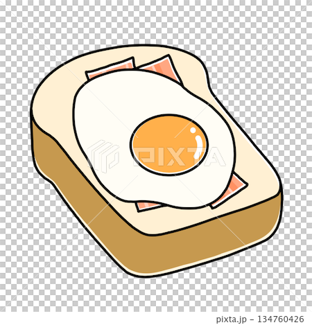Fried egg and bacon toast illustration Fried egg and bacon toast illustration 134760426