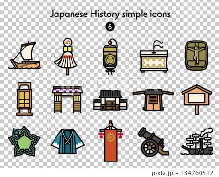 Simple Icon Collection Japanese History 6 Simple Icon Collection Japanese History 6 134760512