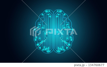 Digital Brain Circuit Artificial Intelligence Technology Concept Digital Brain Circuit Artificial Intelligence Technology Concept 134760677