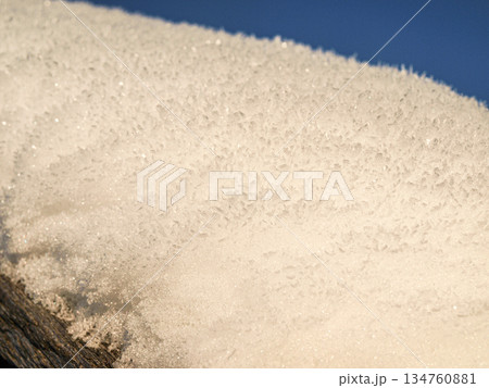 A cap of snow on the roof, the texture of a snowdrift in the sun. 134760881