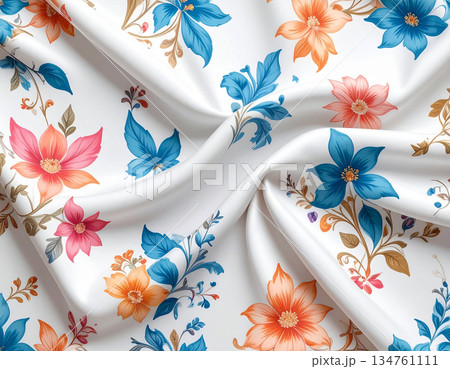 Stylish design. Embroidered brocade fabric for haute couture or decor. Colorful textile. Stylish design. Embroidered brocade fabric for haute couture or decor. Colorful textile. 134761111