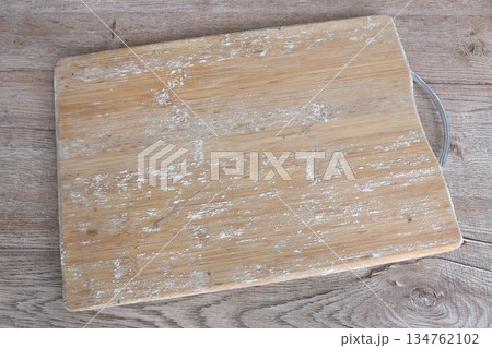 white fangus grown on old moist wooden cutting board backgrounds and textured 134762102