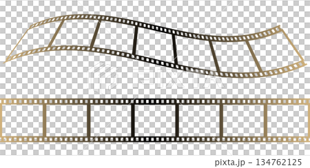 電影膠片插圖，金色畫框材質 134762125