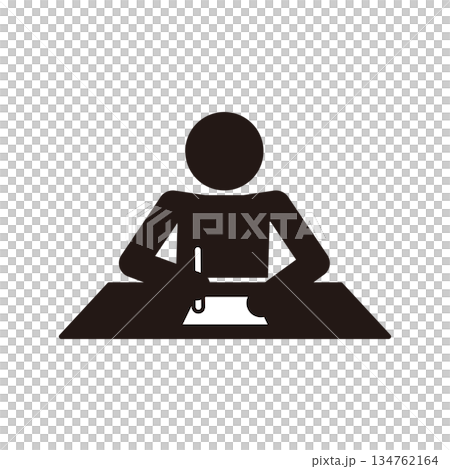 Pictogram icon of a person taking a test 134762164