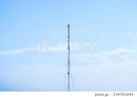 Chimney Pipe at Cremation Ground Against Blue Sky 134763844