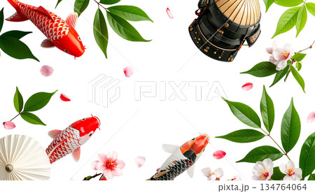 背景透過 こどもの日 五月飾り 素材 134764064