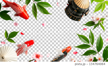 背景透過 こどもの日 五月飾り 素材 134764064