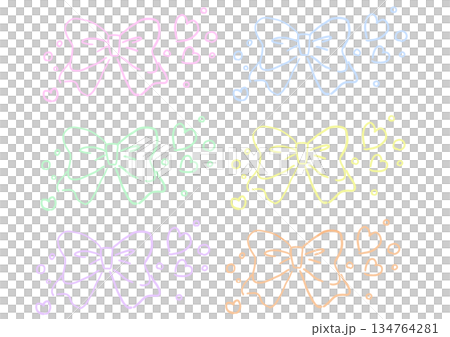 Six-colored ribbon parts material Part 1 Six-colored ribbon parts material Part 1 134764281