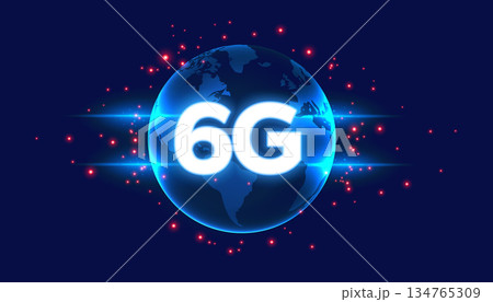 6g cellular network global connectivity background with digital particle 6g cellular network global connectivity background with digital particle 134765309