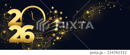 decorative 2026 new year greeting banner design 134765352