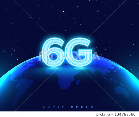 glowing 6g wireless telecom network global technology backdrop glowing 6g wireless telecom network global technology backdrop 134765366
