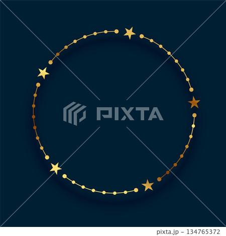 golden round border empty frame with ornate floral design golden round border empty frame with ornate floral design 134765372