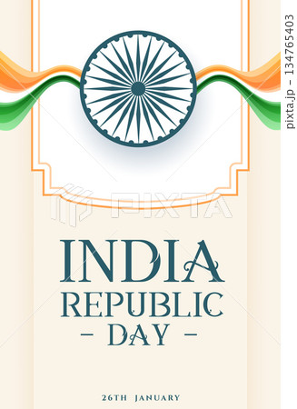 india republic day greeting poster with ashoka chakra and wavy flag india republic day greeting poster with ashoka chakra and wavy flag 134765403