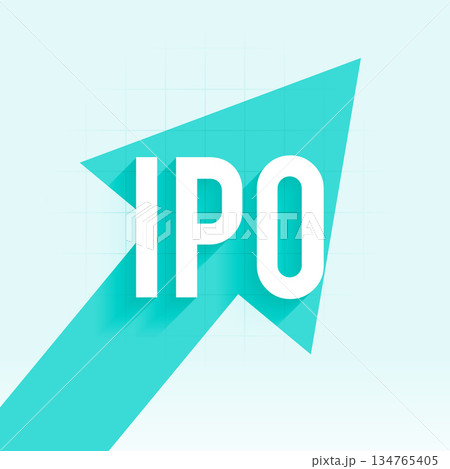 ipo initial public offering concept background with growth arrow 134765405