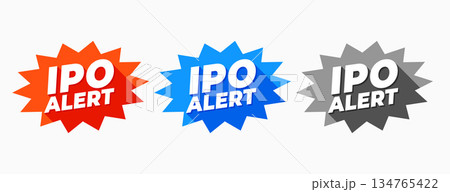 pack of ipo stock launch alert sticker background 134765422