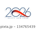trendy 2026 happy new year greeting background 134765439