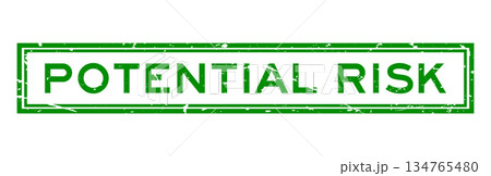 Grunge green potential risk word square rubber seal stamp on white background 134765480