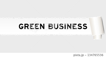 Ripped gray paper background that have word green business under torn part Ripped gray paper background that have word green business under torn part 134765536
