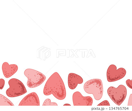 Pink hearts seamless pattern. Valentines day horizontal border frame design element. Vector isolated illustration Pink hearts seamless pattern. Valentines day horizontal border frame design element. Vector isolated illustration 134765704