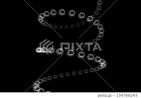 黒背景の光る玉の列 黒背景の光る玉の列 134766243